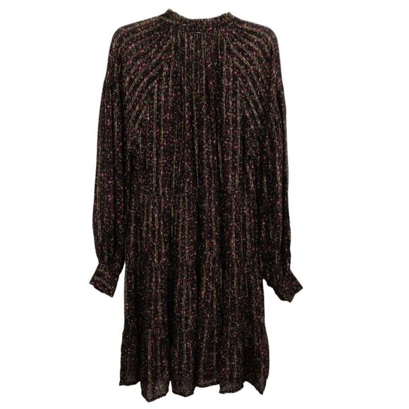 Birgitte Herskind Adeline Dress Size 8 Purple Floral Metallic Threading Accent - Picture 7 of 11